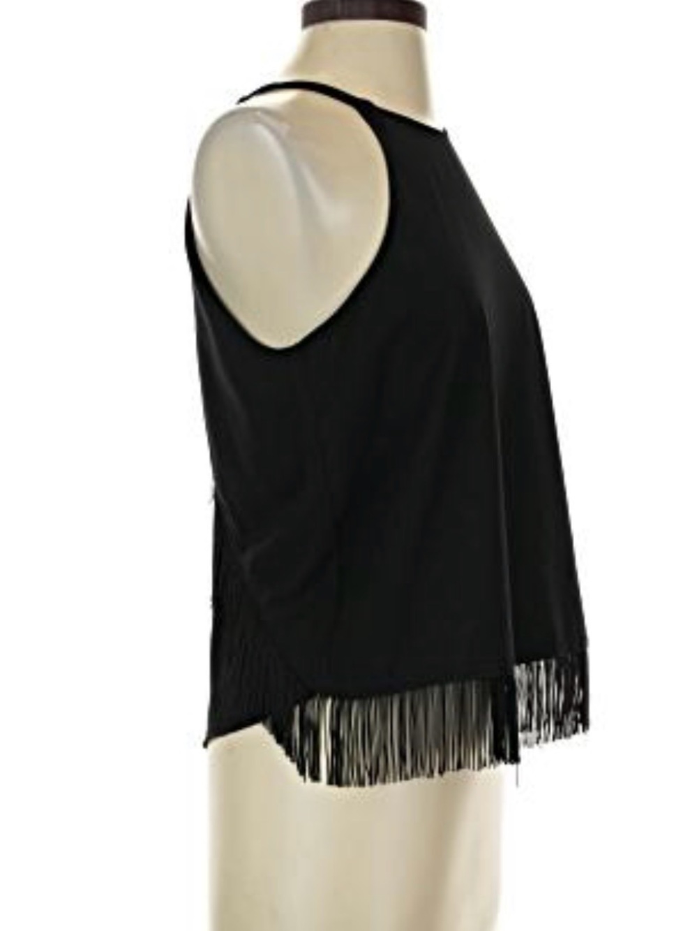 Brand New Parker Black Fringe Sleeveless Halter Top Size XS